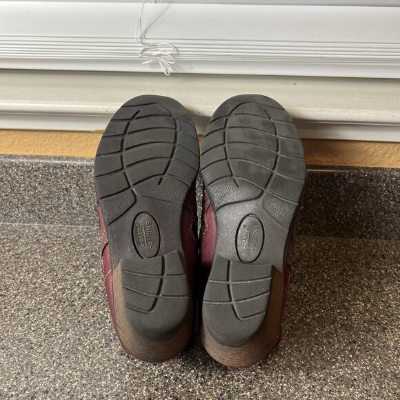 Earth Origins Merlot Leather Ankle Boots Heeled Womens 7.5M Comfort Casual Shoes - Picture 10 of 11